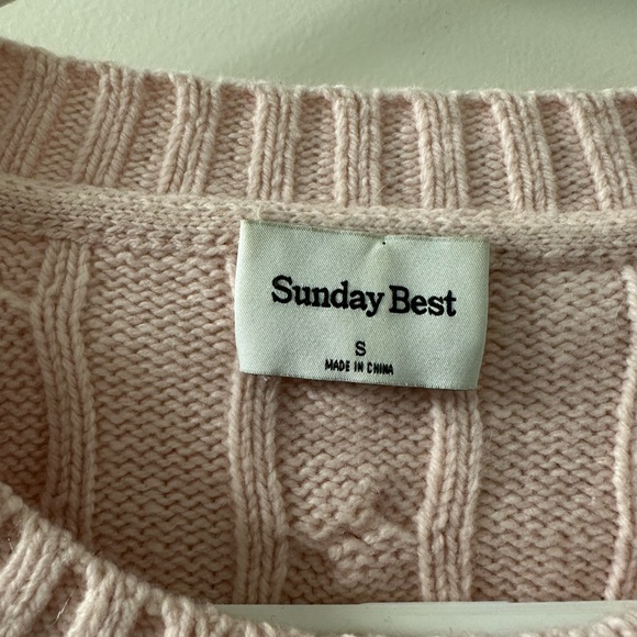 Sunday Best Blush Cable Knit Cropped Sweater - Picture 2 of 2